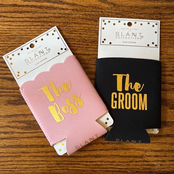 Slant Other - NWT The Boss and The Groom Koozie Set